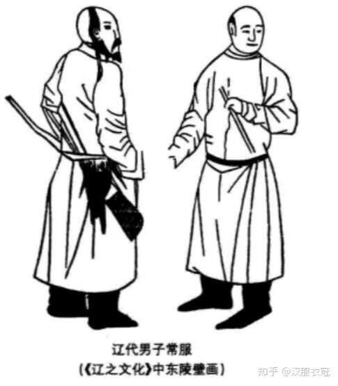 Liao dynasty men's clothing and hairstyle, from https://zhuanlan.zhihu.com/p/108662923